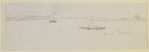 メイエンス近郊、1858年（白い紙に鉛筆） 作： James Abbott McNeill Whistler